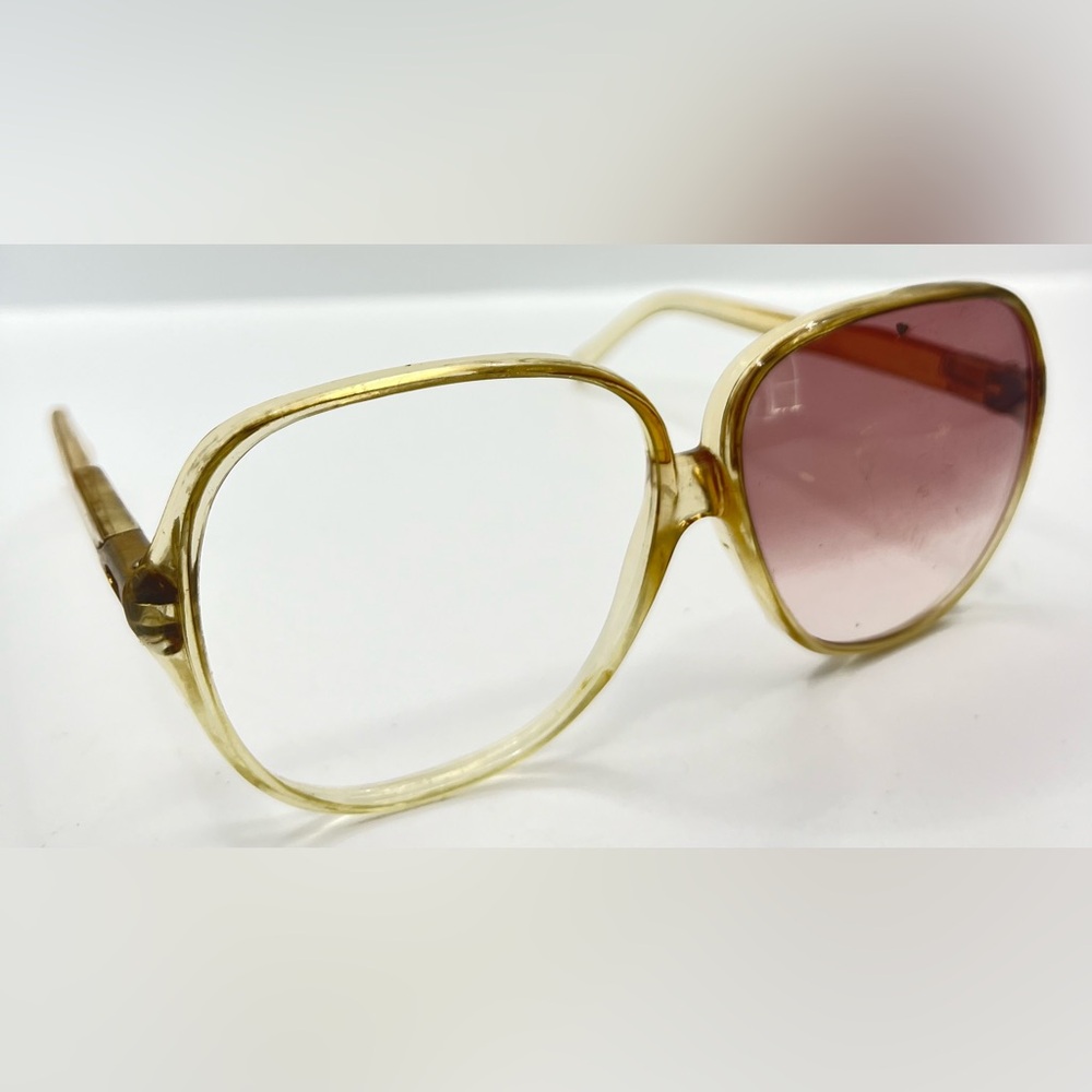 Foster Grant Yellow Translucent Oval Oversized Sunglasses Frames Only